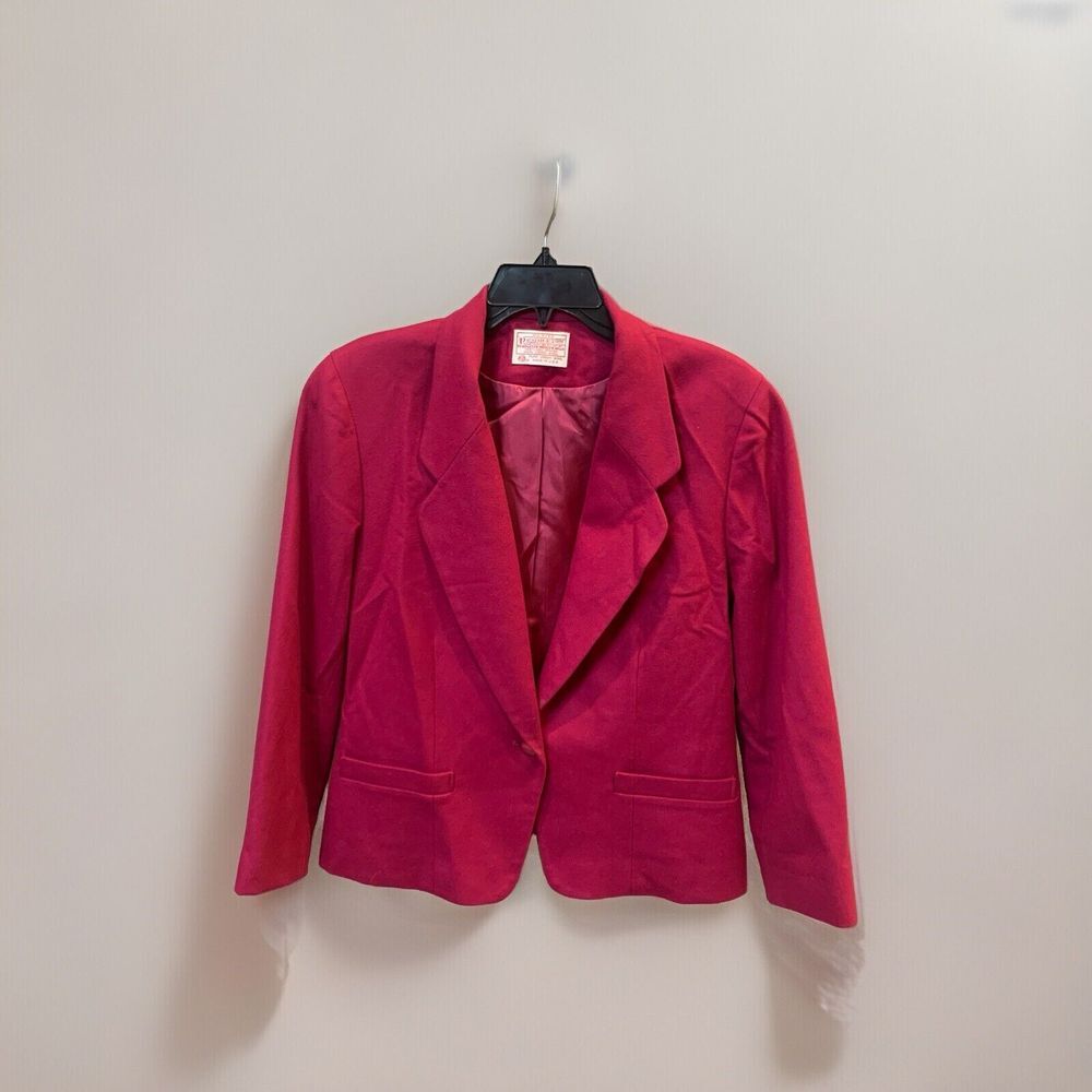 Vtg Pendleton Blazer Womens‎ Pink Size 12 Petite 100% Virgin Wool Made in USA